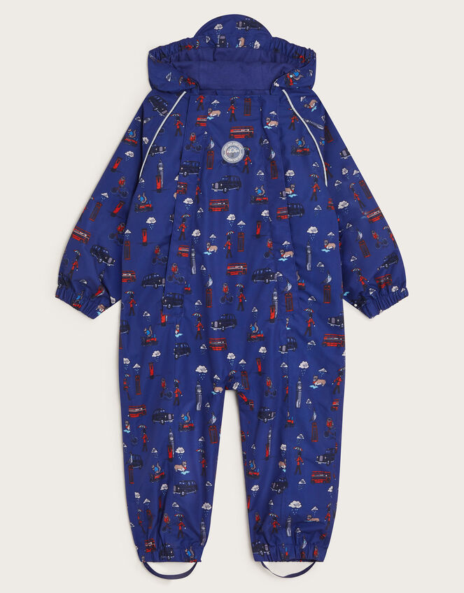 London Print Puddlesuit, Blue (BLUE), large