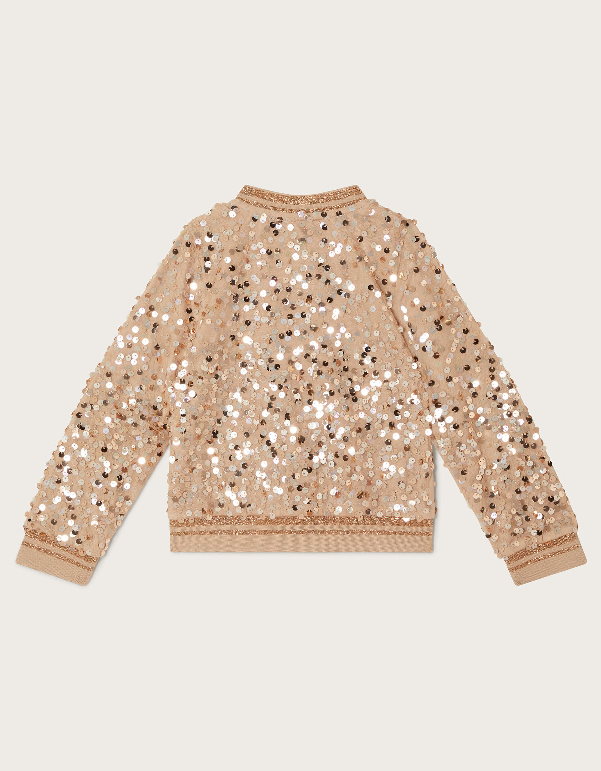 Sequin Bomber Jacket Gold