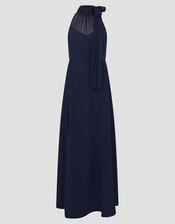 Monika Halter Chiffon Maxi Dress, Blue (NAVY), large