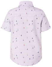 Aaron Striped Shirt and Bow Tie Set, Ivory (IVORY), large