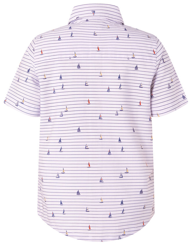 Aaron Striped Shirt and Bow Tie Set, Ivory (IVORY), large