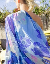 Crās Riley One-Shoulder Dipped Hem Dress, Blue (BLUE), large