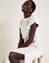 Garcia Cutwork Midi Dress, White (WHITE), large