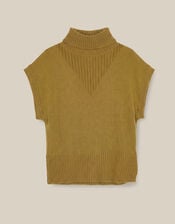 Fay High Neck Knit Tank, Green (CHARTREUSE), large