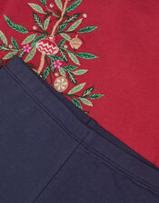 Christmas Tree Sweatshirt & Leggings Set, Red (BURGUNDY), large