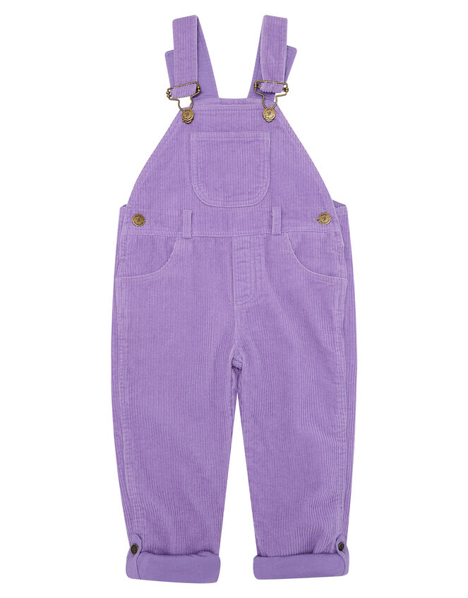 Dotty Dungarees Corduroy Chunky Dungarees, VIOLET, large