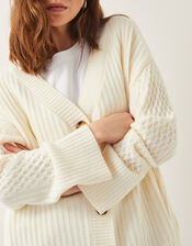 Opal Oversized Knit Cardigan, Ivory (IVORY), large