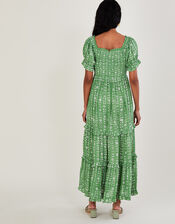 Murtle Woodblock Dress in Sustainable Viscose, Green (GREEN), large
