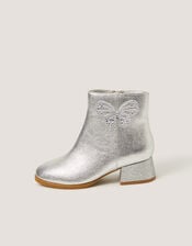 Metallic Butterfly Boots, Silver (SILVER), large
