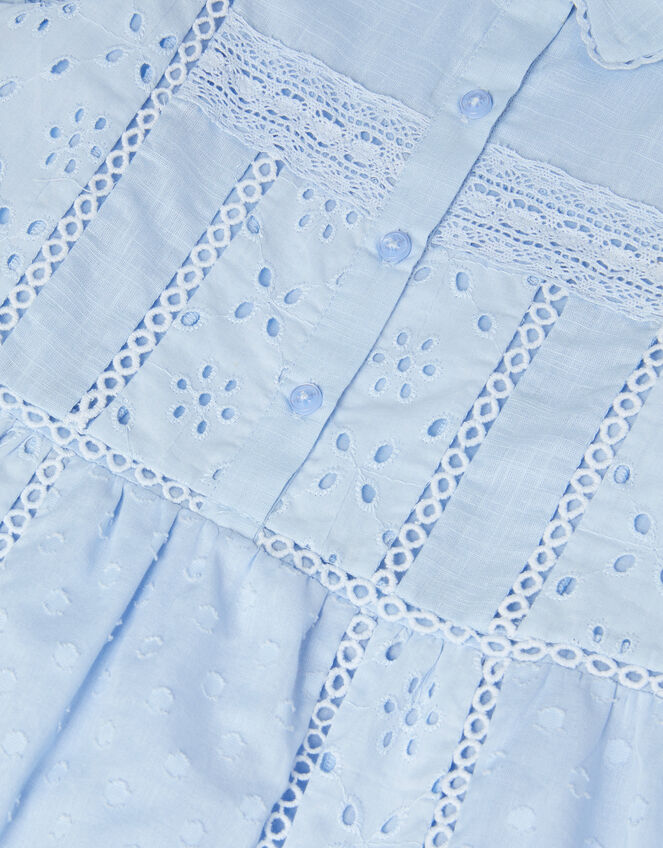 Broderie Shirt Dress, Blue (BLUE), large