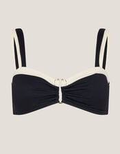 Sabrina Two Tone Bikini Top, Black (BLACK), large