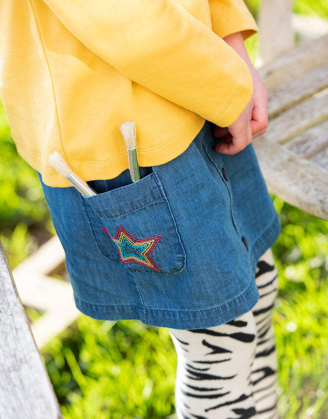 Frugi Charley Chambray Skirt, Blue (BLUE), large