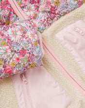 Floral Borg Hooded Jacket, Pink (PINK), large