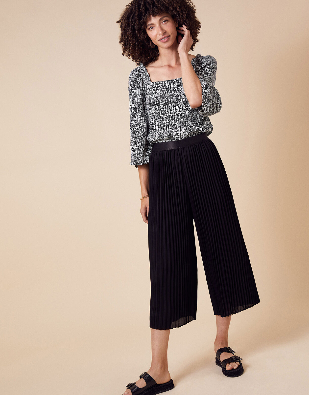 Pleated sales culotte trousers