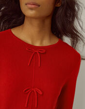 Paula Bow Peplum Jumper, Red (RED), large