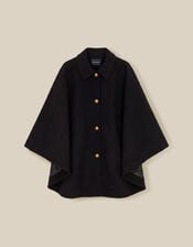Claudie Cape Coat, Black (BLACK), large