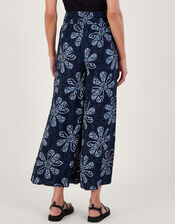 Batik Print Floral Trousers in LENZING™ ECOVERO™, Blue (NAVY), large