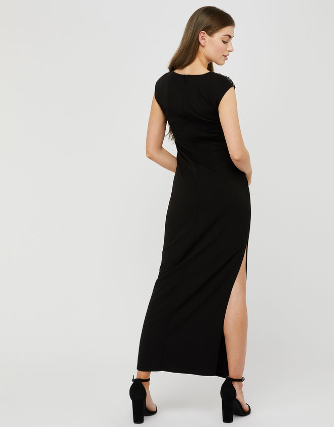 Ophelia Sequin Insert Maxi Dress, Black (BLACK), large