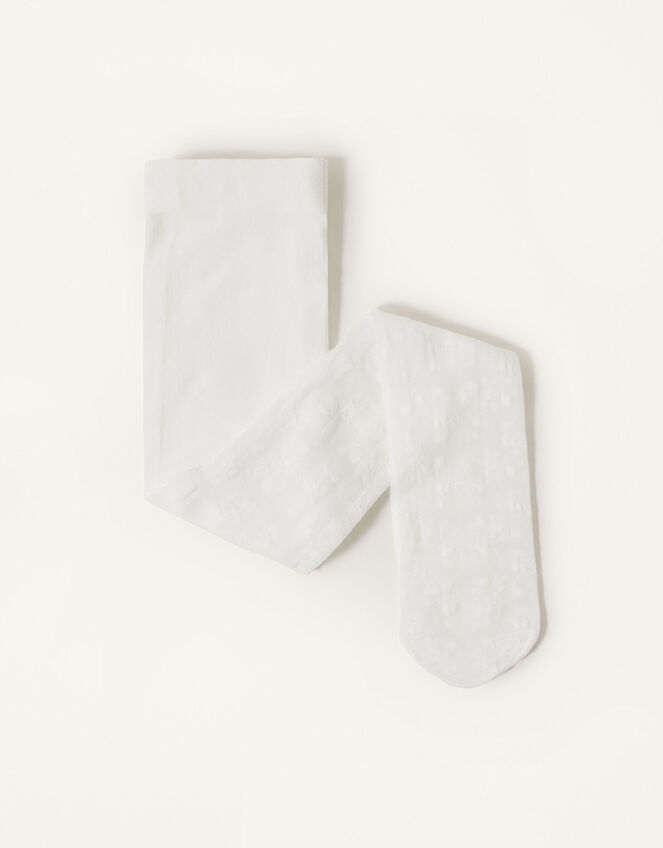 Baby Flower Lace Tights, Ivory (IVORY), large