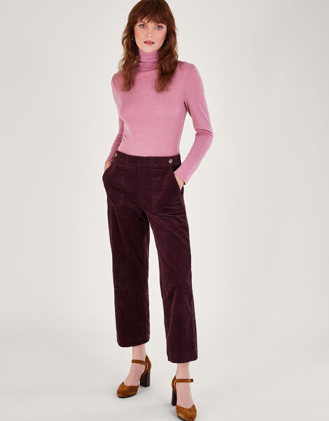 Harper Cord Trousers, Purple (PLUM), large