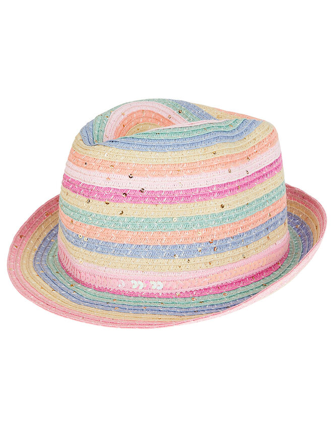 Rainbow Sequin Trilby Hat, Multi (MULTI), large