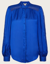Beth Satin Blouse	, Blue (COBALT), large
