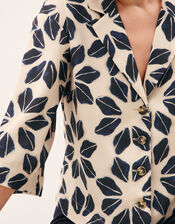 Ellison Floral Print Shirt, Blue (NAVY), large