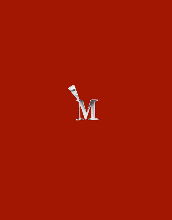 Anna and Nina Sterling Silver M Initial Necklace Charm, , large