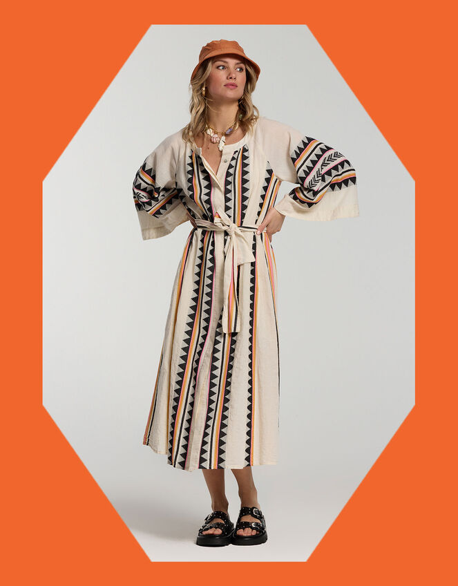 Devotion Twins Porto Pefko Maxi Dress, Natural (NEUTRAL), large