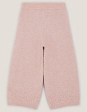 High Waist Cable Knit Trousers, Pink (PINK), large