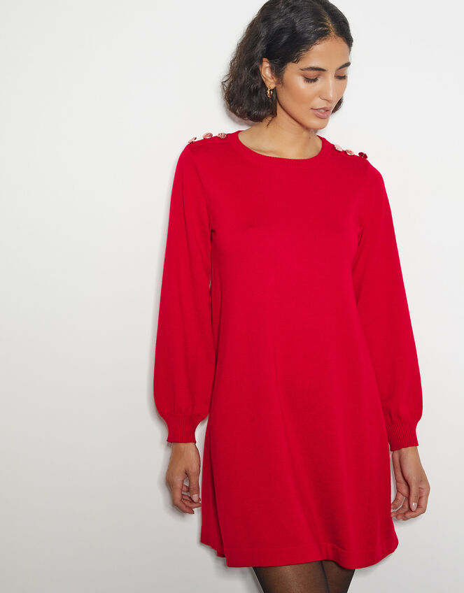 Susie Mini Sweater Dress, Red (RED), large