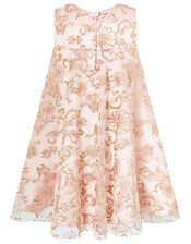 Baby Riona Glitter and Sequin Swing Dress, Pink (PINK), large