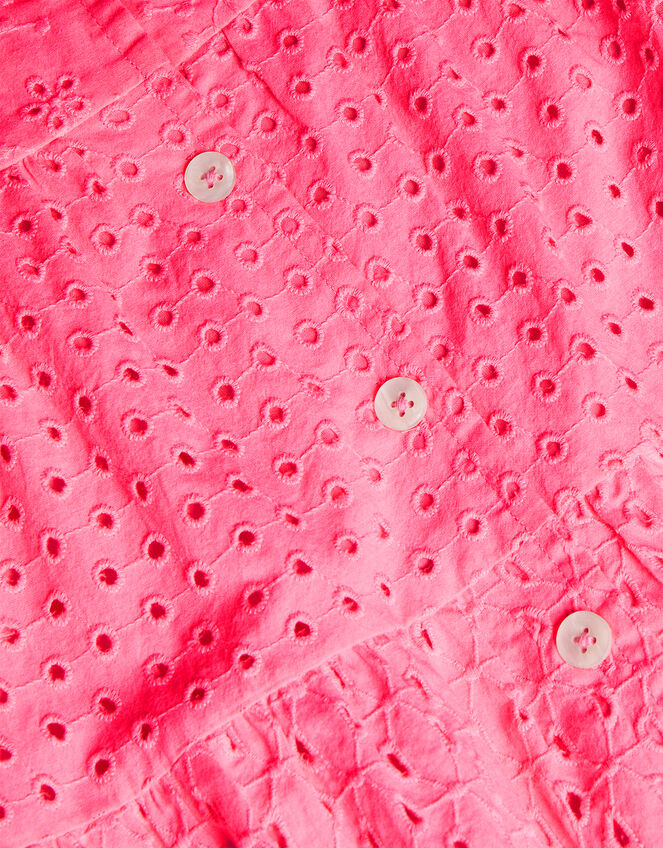 Broderie Button Dress, Pink (PINK), large