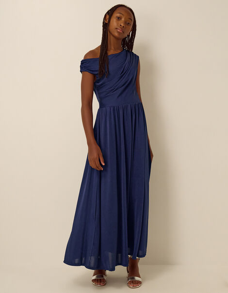 Avery Cowl Neck Prom Dress, Blue (NAVY), large