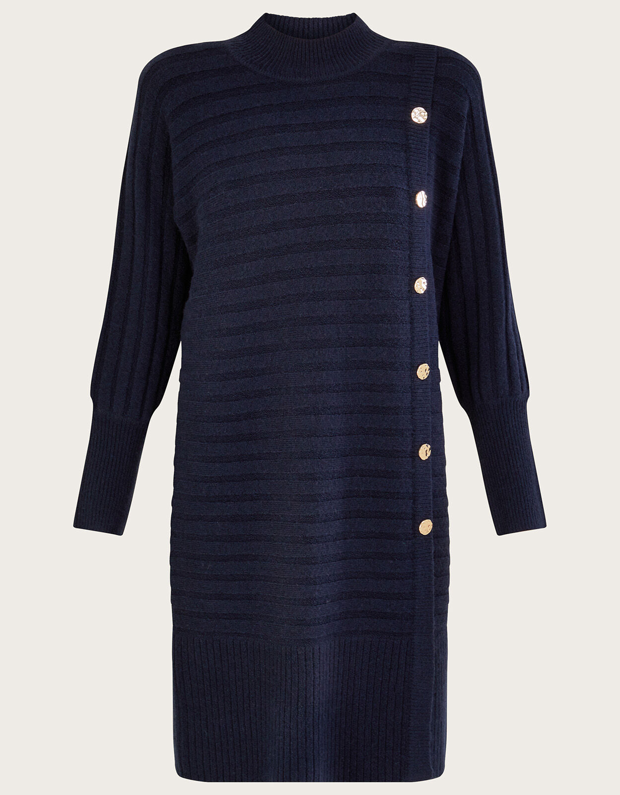 Rib Knit Dress with Recycled Polyester Blue Day Dresses Monsoon Global