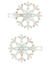 Cosmic Frost Crystal Snowflake Hair Clips, , large