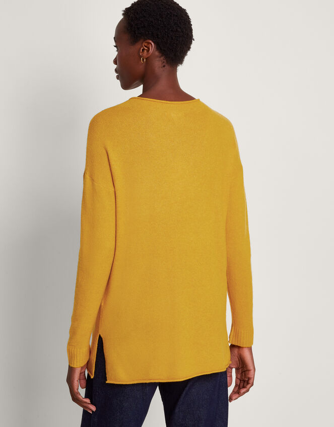 Pia Pocket Sweater, Yellow (OCHRE), large