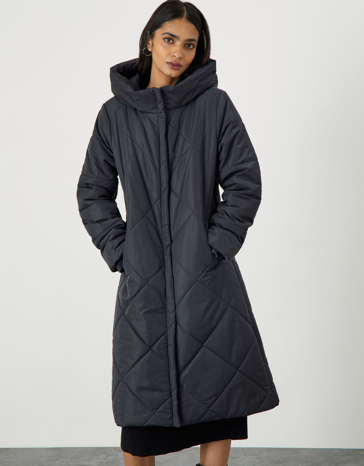 Polly Padded Coat in Recycled Polyester Grey Women s Coats