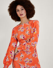 Talitha Tea Dress in Sustainable Viscose, Orange (ORANGE), large