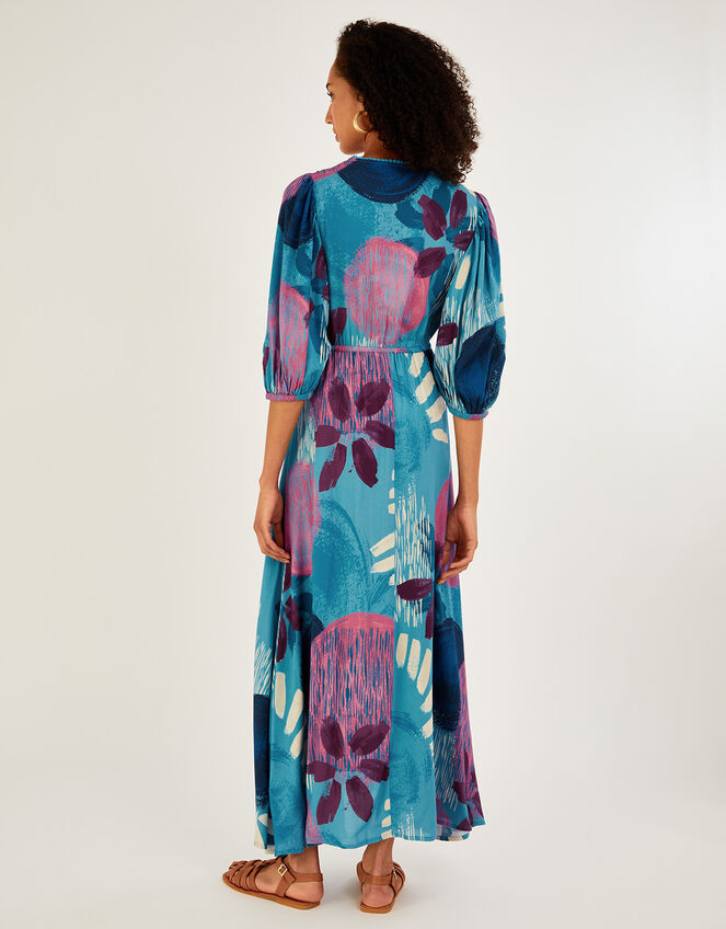 Large Scale Print Maxi Dress, Teal (TEAL), large