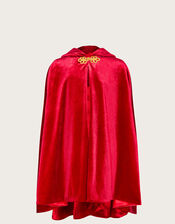 Land of Wonder Velvet Hooded Cape, Red (RED), large