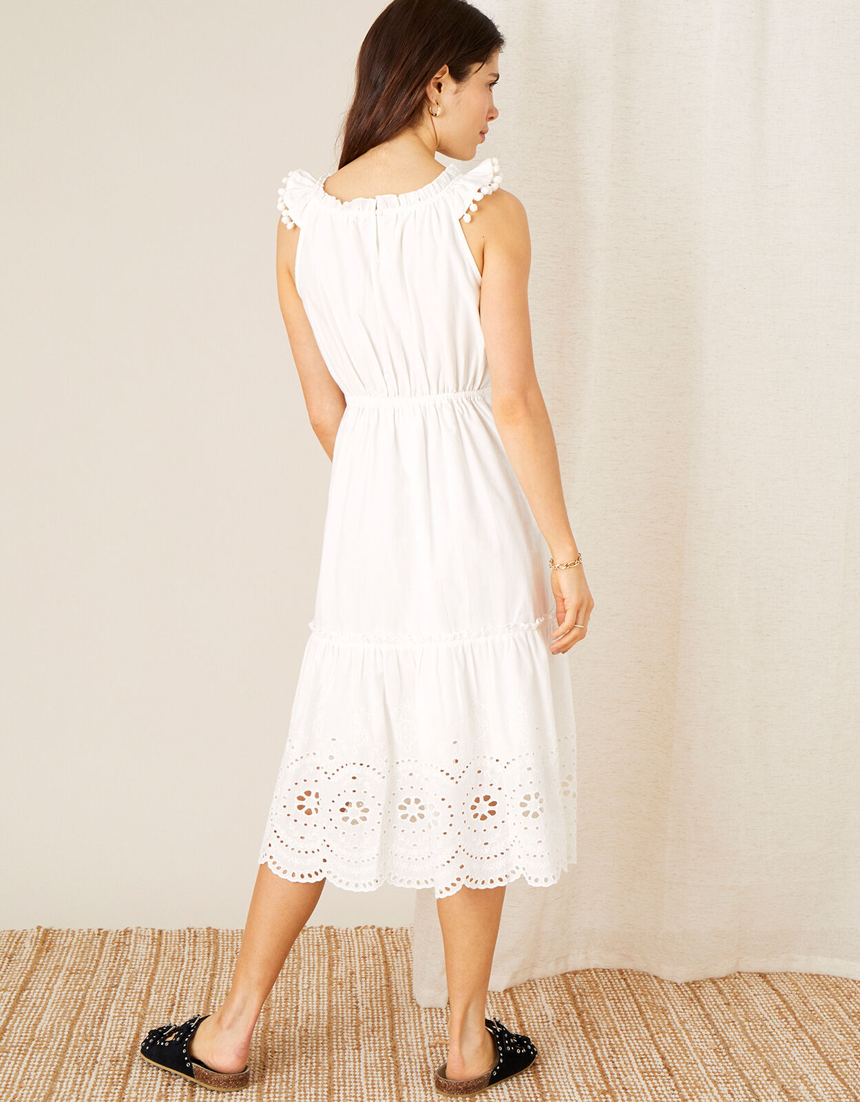 White schiffli dress 2025