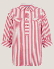 Liv 3/4 Sleeve Stripe Shirt, Red (RED), large