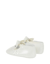 Baby Floral Patent Booties, Ivory (IVORY), large