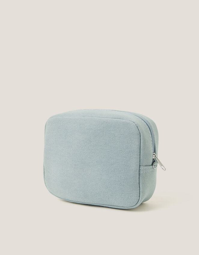 Embroidered Denim Cross Body Bag, , large