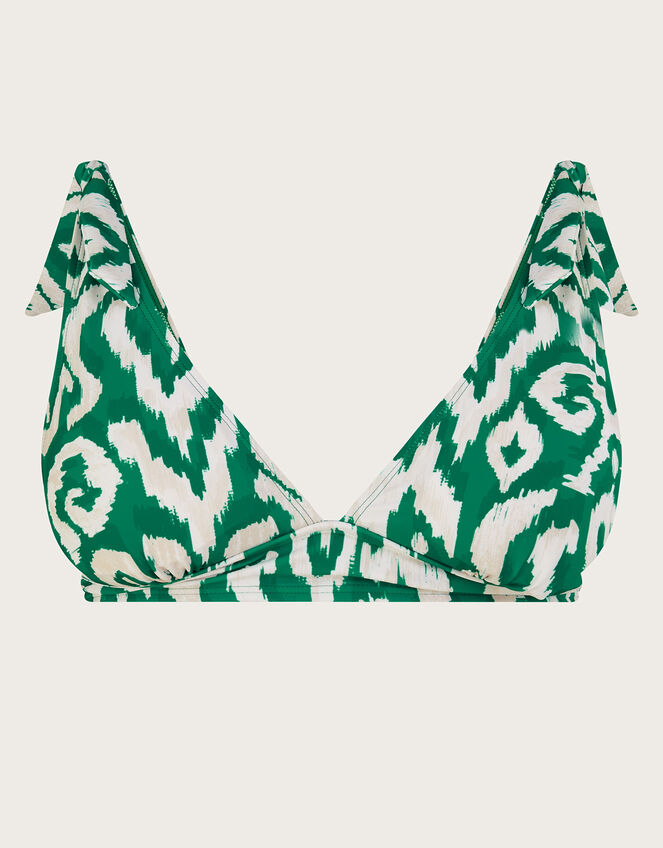 Ikat Print Bikini Top, Green (GREEN), large