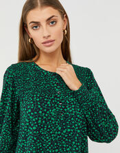 Hulia Printed Jersey Smock Dress with Organic Cotton, Blue (NAVY), large