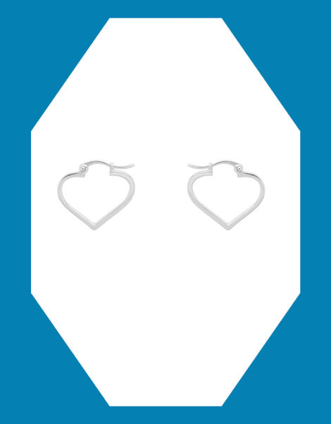 Anna and Nina Small Funky Love Heart Hoops, , large