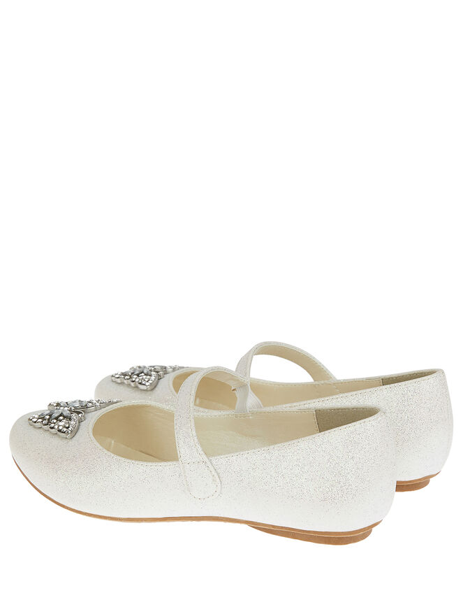 Carmen Butterfly Sparkle Ballerina Flats, Ivory (IVORY), large