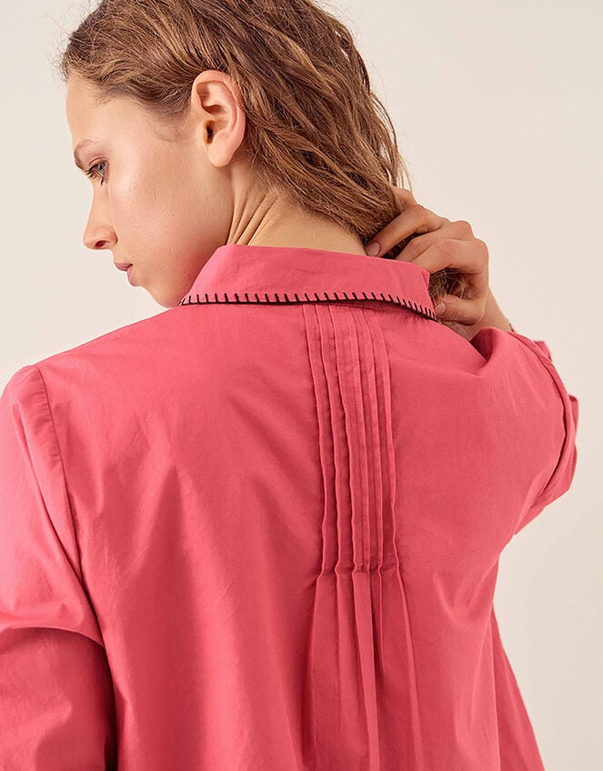 East Sumeera Embroidered Cotton Shirt, Pink (DUSKY PINK), large